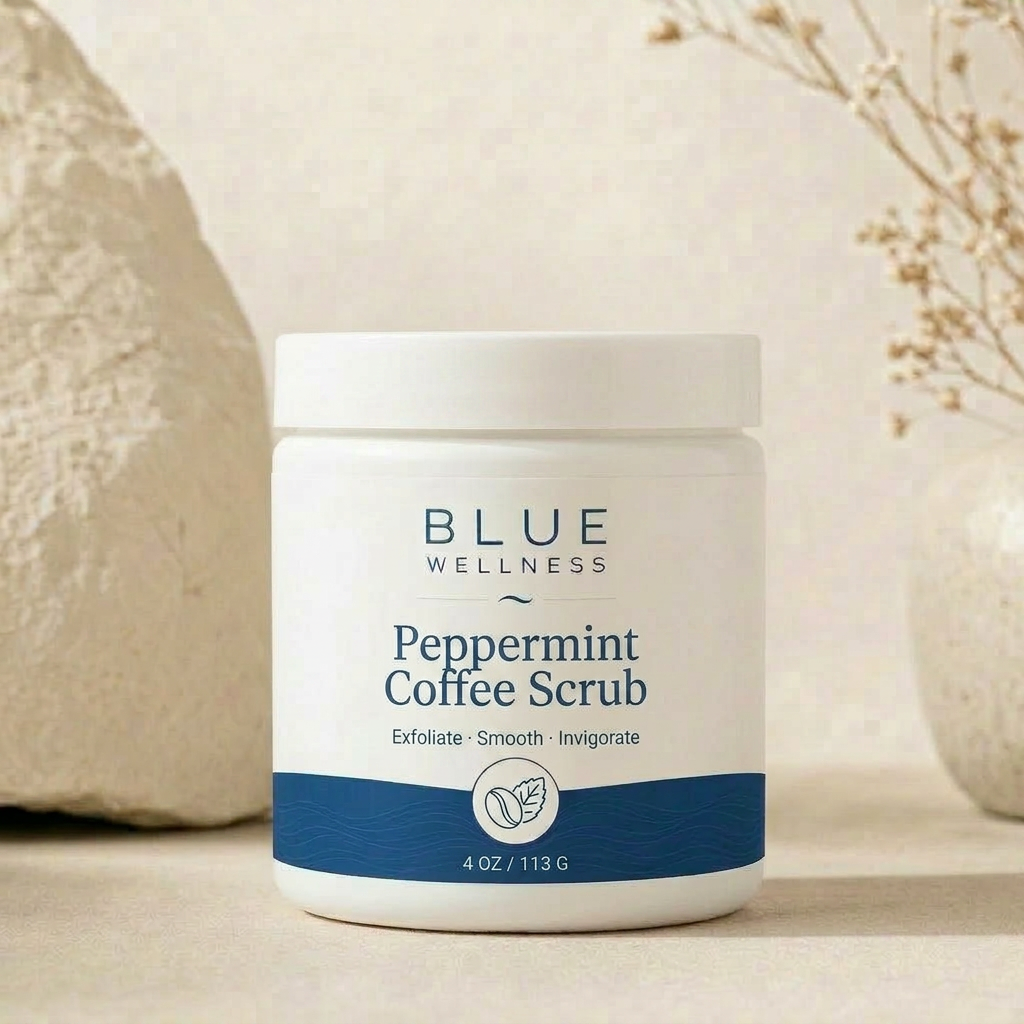 Blue Wellness Peppermint Coffee Scrub